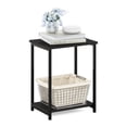 thumbnail image 1 of Furinno Simplistic Side Table, 2-Tier Black End Table with Metal Frame, Open Shelf Night Stand, Bedside Table, Easy Assembly, for Living Room, Bedroom, Black Espresso, 1 of 5