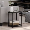 thumbnail image 1 of Furinno Simplistic Side Table, 2-Tier Black End Table with Metal Frame, Open Shelf Night Stand, Bedside Table, Easy Assembly, for Living Room, Bedroom, Black Espresso, 1 of 6