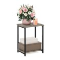 thumbnail image 1 of Furinno Simplistic Side Table, 2-Tier Grey End Table with Metal Frame, Open Shelf Night Stand, Bedside Table, Easy Assembly, for Living Room, Bedroom, Grey Oak, 1 of 5