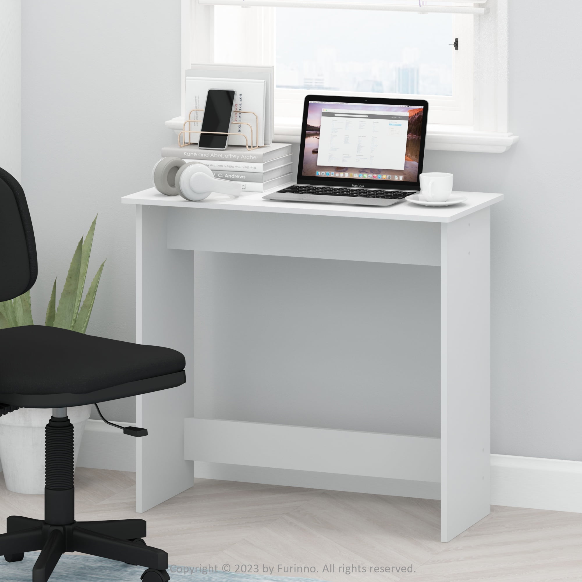 Furinno, Study Table, 15.4x31.3x29.8 in, White, Compact Dorm Desk