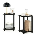 thumbnail image 1 of Furinno Simplistic Toolless Assembly Set of 2 Side Table, Black 2-Tier End Table, Open Shelf Night Stand, Bedside Table for Living Room, Bedroom, Home Office, Black Espresso/Black, 1 of 5