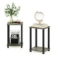 thumbnail image 1 of Furinno Simplistic Toolless Assembly Set of 2 Side Table, Grey 2-Tier End Table, Open Shelf Night Stand, Bedside Table for Living Room, Bedroom, Home Office, Grey Oak/Black, 1 of 5