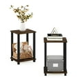 thumbnail image 1 of Furinno Simplistic Toolless Assembly Set of 2 Side Table, Rustic Brown 2-Tier End Table, Open Shelf Night Stand, Bedside Table for Living Room, Bedroom, Home Office, Amber Oak/Black, 1 of 5