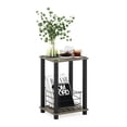 thumbnail image 1 of Furinno Simplistic Toolless Assembly Side Table, Grey 2-Tier End Table, Open Shelf Night Stand, Bedside Table for Living Room, Bedroom, Home Office, Grey Oak/Black, 1 of 5