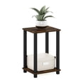 thumbnail image 1 of Furinno Simplistic Toolless Assembly Side Table, Rustic Brown 2-Tier End Table, Open Shelf Night Stand, Bedside Table for Living Room, Bedroom, Home Office, Amber Oak/Black, 1 of 5