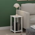 thumbnail image 1 of Furinno Simplistic Toolless Assembly Side Table, White 2-Tier End Table, Open Shelf Night Stand, Bedside Table for Living Room, Bedroom, Home Office, Plain White/White, 1 of 6