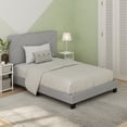 thumbnail image 1 of Furinno Skylar Geometric Design Headboard Bedframe, 12PC Slat Style, Glacier, Full, 1 of 6
