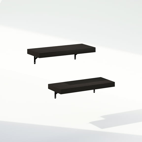 Furinno TANNA Floating Shelves for Wall Set of 2, 22-Inch Bathroom Wall Shelf, Wall Mounted Shelf, for Bathroom Organizers and Storage, Living Room, Tobacco Oak