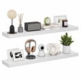 thumbnail image 1 of Furinno TANNA Set of 2 9x47 2" Thick Wall Shelf Invisible Bracket White, 1 of 4