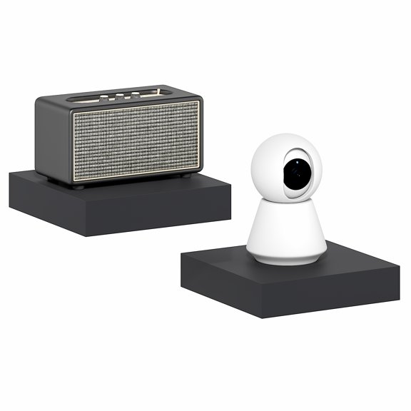 Furinno TANNA Floating Shelves for Wall Set of 2, 9 x 9 Wall Shelf, Wall Mounted Floating Shelf with Invisible Bracket, 2-in Thick Shelf, for Bathroom, Living Room, Bedroom, Home Office, Americano