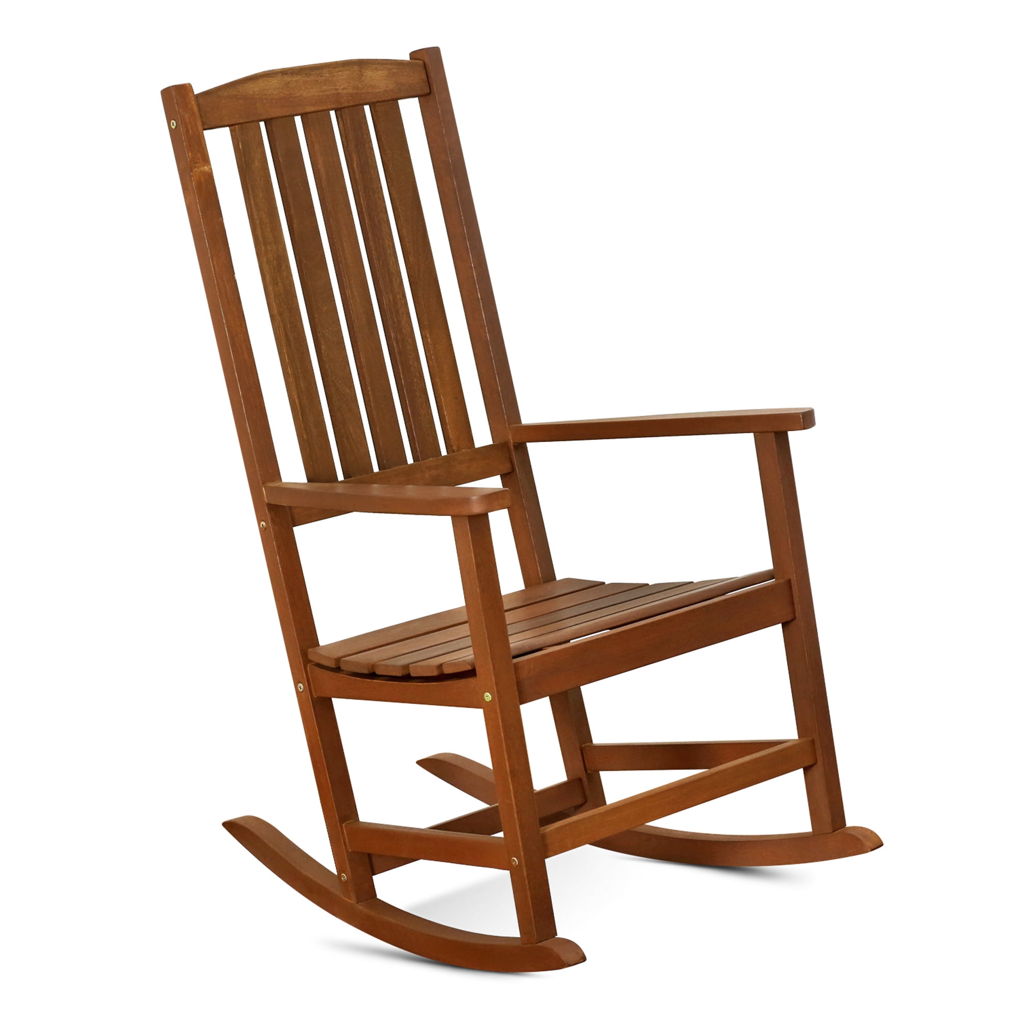 Furinno TIOMAN Outdoor Rocking Chair, Patio Chair, Outdoor Porch Chair, with High Back Rest, Armrest, for Patio, Garden, Backyard, Light Wood