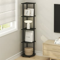 Furinno TURN-N-TUBE 5 Tier Corner Bookshelf in Black Espresso