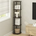 thumbnail image 1 of Furinno TURN-N-TUBE 5 Tier Corner Bookshelf in Brown Grain, 1 of 8