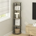 thumbnail image 1 of Furinno TURN-N-TUBE 5 Tier Corner Bookshelf in Grey Oak, 1 of 8