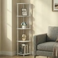 thumbnail image 1 of Furinno TURN-N-TUBE 5-Tier Open Frame Corner Toolless Bookshelf  White, 1 of 4