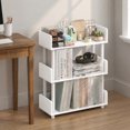 thumbnail image 1 of Furinno TURN-N-TUBE Book Shelf, 3-Tier Bookshelf, Bookcases, Storage Shelves with Rounded Corner Top Edges, 9.2 x 23.6 x 29.6, for Organization and Storage, Living Room, Home Office, White, 1 of 5