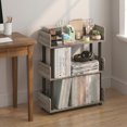 thumbnail image 1 of Furinno TURN-N-TUBE Book Shelf, 3-Tier Bookshelf, Bookcases, Storage Shelves with Rounded Corner Top Edges, 9.2 x 23.6 x 29.6, for Organization and Storage, Living Room, Home Office, French Oak, 1 of 5