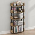 thumbnail image 1 of Furinno TURN-N-TUBE Book Shelf, 5-Tier Bookshelf, Bookcases, Storage Shelves with Rounded Corner Top Edges, 9.2 x 23.6 x 52.6, for Organization and Storage, Living Room, Home Office, Flagstaff Oak, 1 of 5