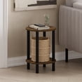 thumbnail image 1 of Furinno TURN-N-TUBE Side Table, 2-Tier Round End Table, Toolless Assembly Night Stand, Bedside Table with Open Shelf, for Living Room, Bedroom, Amber Oak, 1 of 5