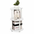 thumbnail image 1 of Furinno TURN-N-TUBE Side Table, 3-Tier Round End Table, Half Round Top Panel Night Stand, Nightstand, Bedside Table with Open Shelf, for Living Room, Bedroom, Plain White, 1 of 5