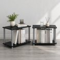 thumbnail image 1 of Furinno TURN-N-TUBE Side Table Set of 2, 2-Tier Modern Rectangle End Table with Open Shelf, Night Stand, Bedside Table, Toolless Assembly, for Living Room, Bedroom, Black, 1 of 5