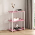 thumbnail image 1 of Furinno TURN-N-TUBE Storage Shelves, 3-Tier Book Shelf, Corner Shelf, Toolless Open Shelves, for Organization and Storage, Living Room, Bedroom, Entryway, Laundry, Soft Pink, 1 of 4