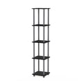 thumbnail image 1 of Furinno TURN-N-TUBE Storage Shelves, 5-Tier Square Book Shelf, Corner Shelf, Toolless Open Shelves, Round Tubes, for Organization and Storage, Living Room, Garage, Home Office, Black, 1 of 2