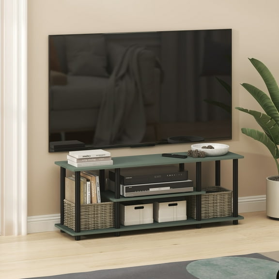 Furinno TURN-N-TUBE 3-Tier TV 3D Entertainment Center up to 50 Inch Sage Green
