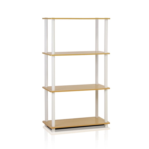 Furinno TURN-N-TUBE Wood 4-Tier Multipurpose Shelf Display Rack in Beech/Natural
