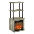 thumbnail image 1 of Furinno TURN-N-TUBE 2-Tier Tall TV Entertainment Side French Oak Grey/Black, 1 of 6