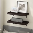 thumbnail image 1 of Furinno Tanna 22-Inch Wall Mounted Floating Display Shelves, Tobacco Oak, Set of 2, 1 of 6