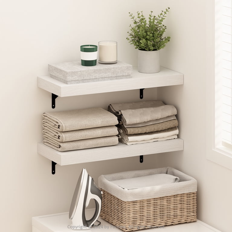 Furinno TANNA 22-Inch Wall Mounted Floating Display Shelves in