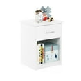 thumbnail image 1 of Furinno Tidur Nightstand with Handle with One Drawer, Solid White, 1 of 5