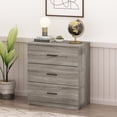 thumbnail image 1 of Furinno Tidur Simple Design 3-Drawer Dresser with Handle, French Oak Grey, 1 of 5