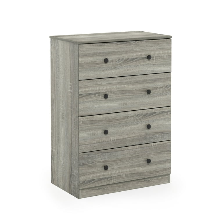 Furinno Tidur 4-Drawer Dresser, French Oak Grey, Minimalistic Design,  Sturdy Structure, Ample Storage, Easy Assembly - Walmart.com
