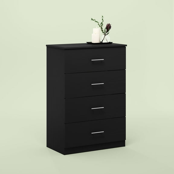 Furinno Tidur Simple Design 4-Drawer Dresser with Handle, Americano