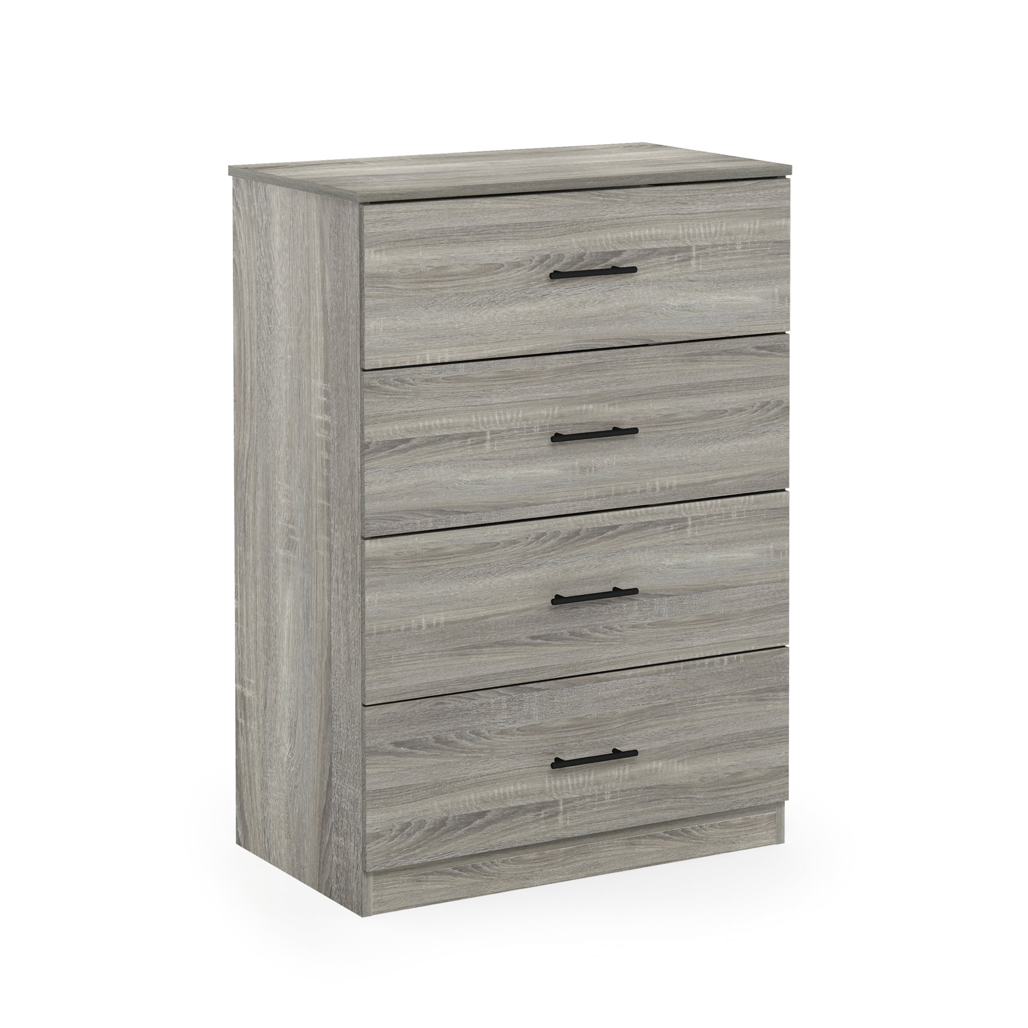 Furinno Tidur Simple Design 4Drawer Dresser with Handle, French Oak