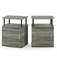 thumbnail image 1 of Furinno Tidur Utility Design Nightstand, Bedside Table, Black, Set of 2, 1 of 5