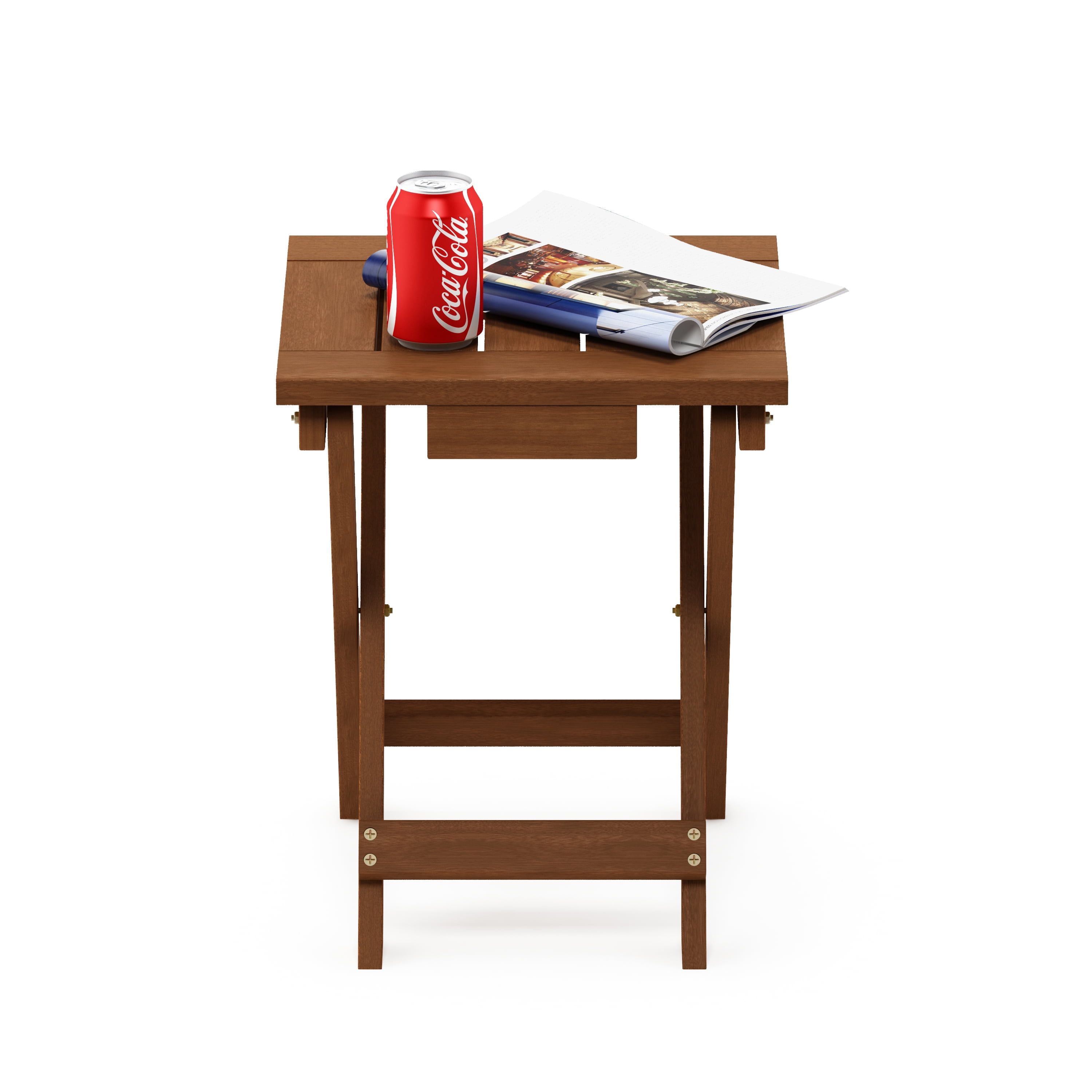 Furinno Tioman Hardwood Adirondack Folding Table in Teak Oil Walmart