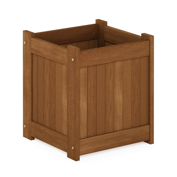 Furinno Tioman Hardwood Flower Box in Teak Oil, Natural