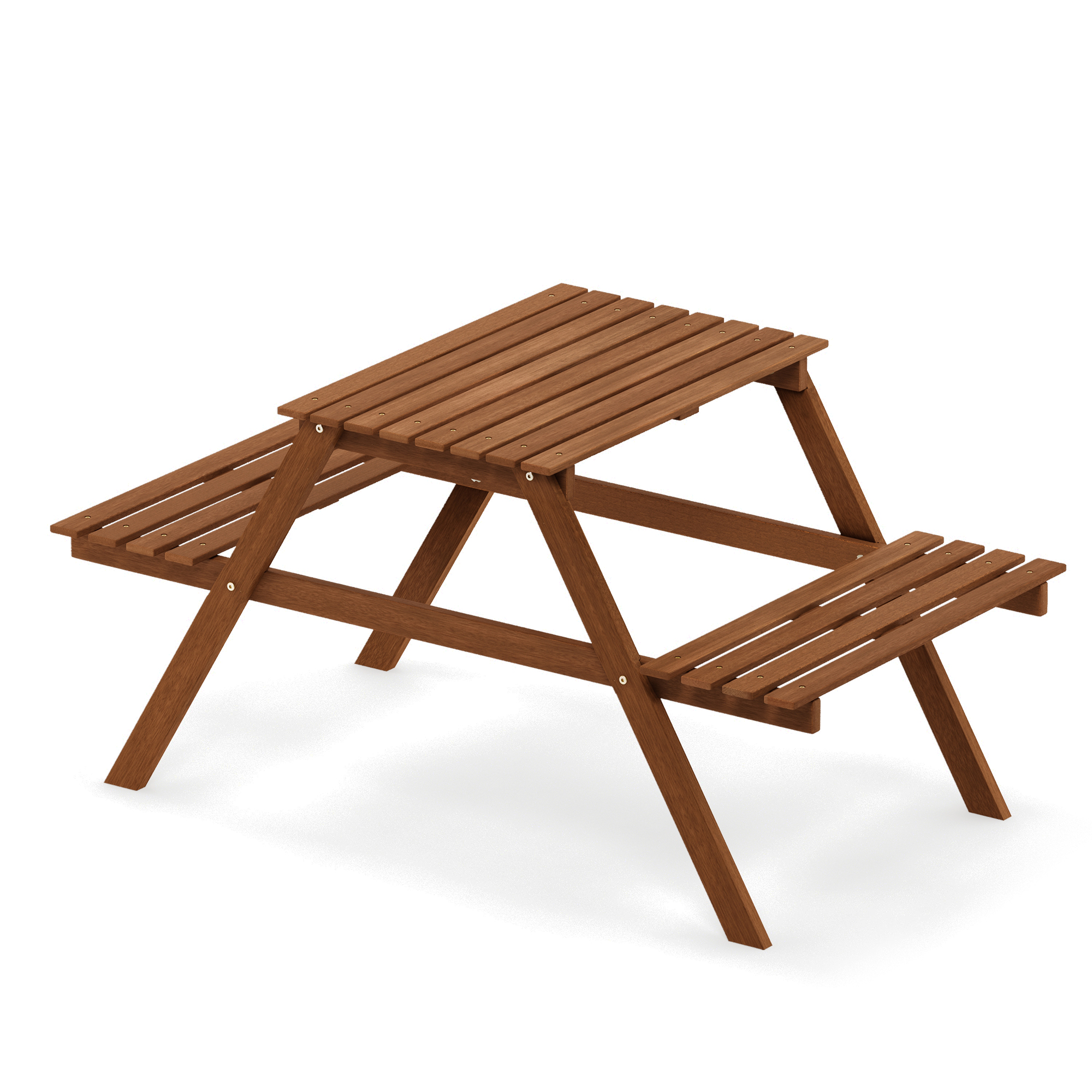 Furinno Tioman Hardwood Kids Picnic Table and Chair Set in Teak Oil - image 1 of 6