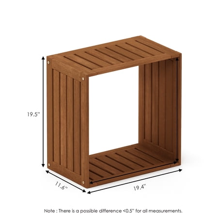 Furinno Tioman Hardwood Multipurpose Stacking Shelf in Teak Oil