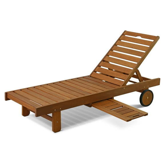 Furinno Tioman Hardwood Outdoor Chaise Lounge - Brown