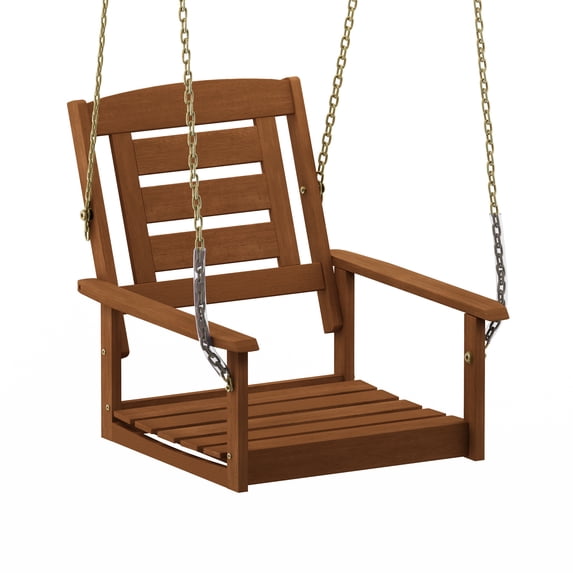 Furinno Tioman Hardwood Single Hanging Porch Swing with Chain