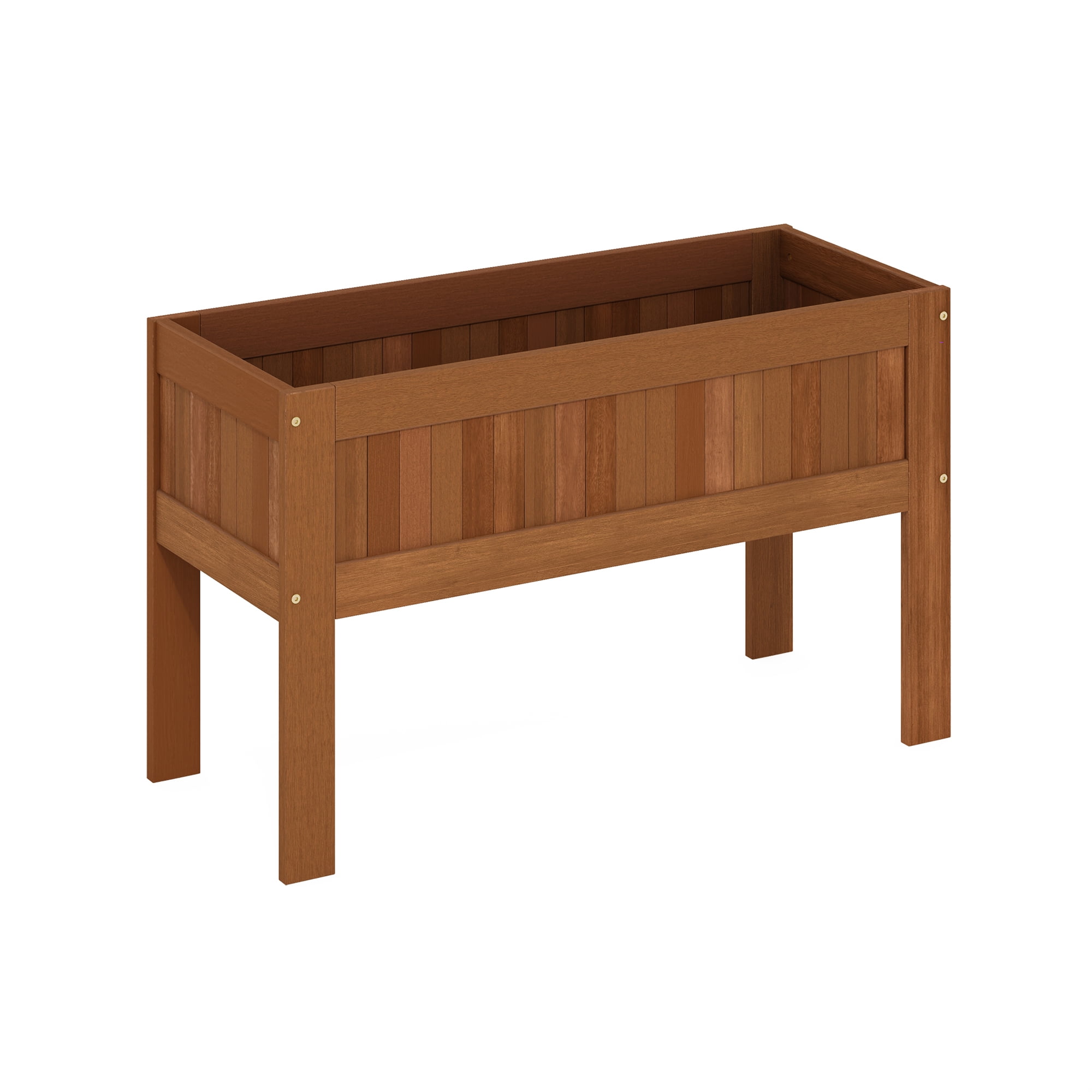 Natural Wood Outdoor Raised Garden Bed Planter Box with Legs