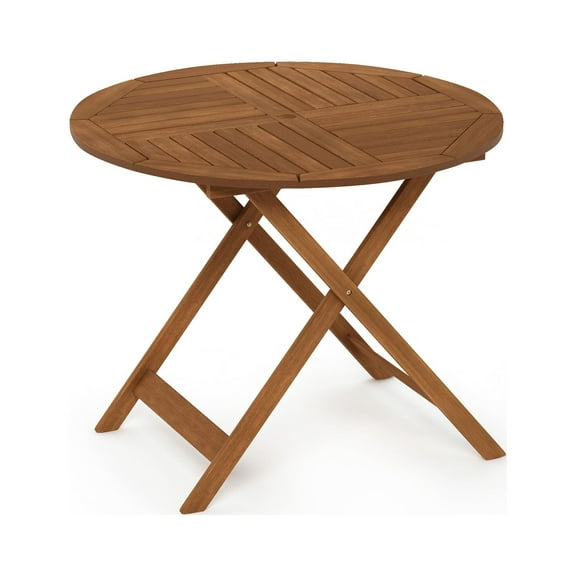 Furinno Tioman Outdoor Hardwood Sunlight Folding Table with Umbrella Hole