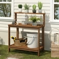 thumbnail image 1 of Furinno Tioman Outdoor Natural Wood Potting Bench Brown, 1 of 8