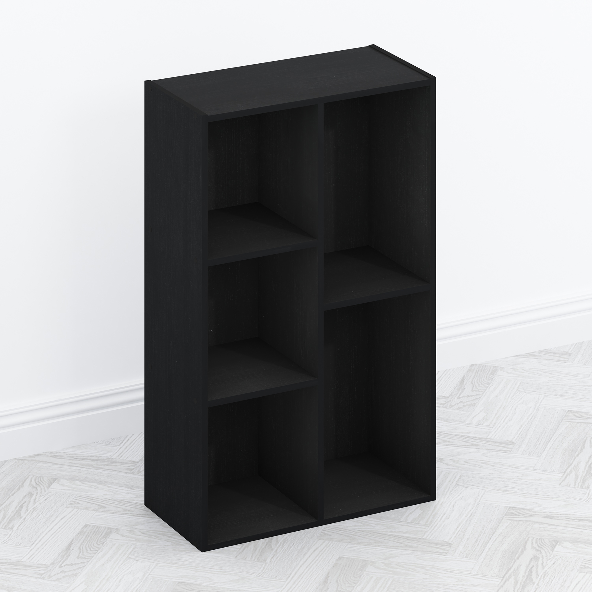 Furinno Tomi Organizer Bookcase, Bookshelf, 5-Cube, Blackwood