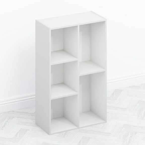 Furinno Tomi Organizer Bookcase, Bookshelf, 5-Cube, White
