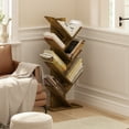 thumbnail image 1 of Furinno Tree Bookshelf 7-Tier Floor Standing Tree Bookcase, Amber Pine, 1 of 7